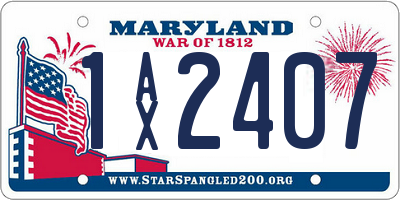 MD license plate 1AX2407
