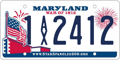 MD license plate 1AX2412