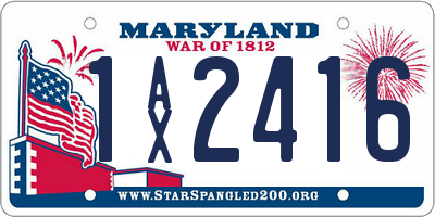 MD license plate 1AX2416