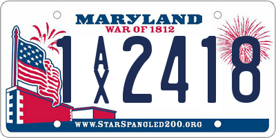 MD license plate 1AX2418