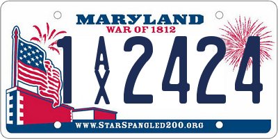 MD license plate 1AX2424