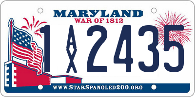 MD license plate 1AX2435