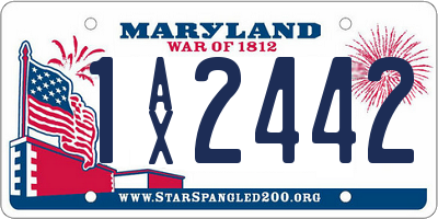 MD license plate 1AX2442