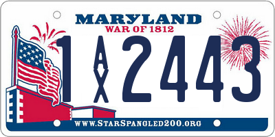 MD license plate 1AX2443