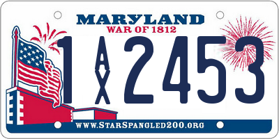 MD license plate 1AX2453