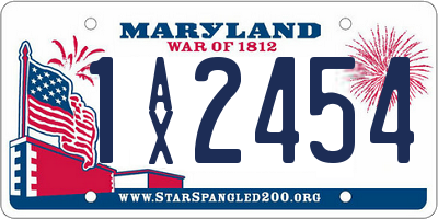 MD license plate 1AX2454