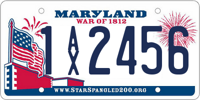 MD license plate 1AX2456