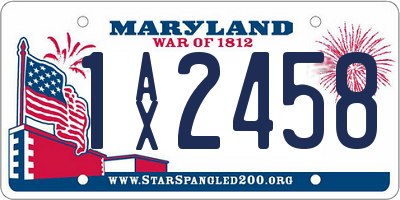 MD license plate 1AX2458