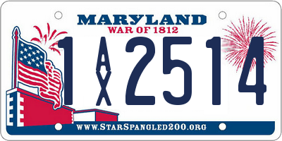 MD license plate 1AX2514