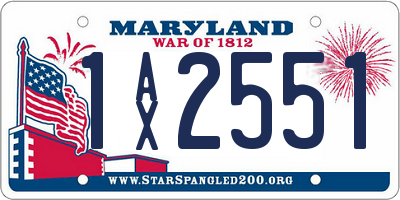MD license plate 1AX2551