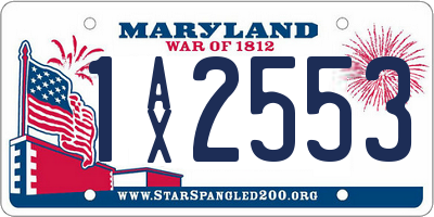 MD license plate 1AX2553