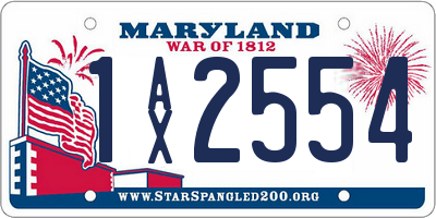 MD license plate 1AX2554