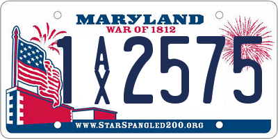 MD license plate 1AX2575