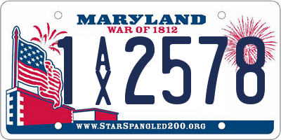 MD license plate 1AX2578