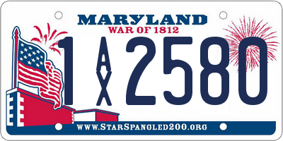 MD license plate 1AX2580