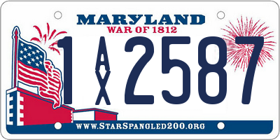 MD license plate 1AX2587