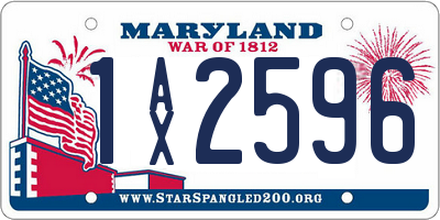 MD license plate 1AX2596