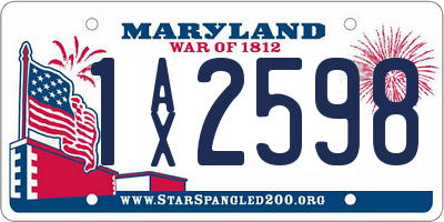 MD license plate 1AX2598