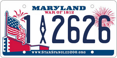 MD license plate 1AX2626