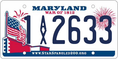 MD license plate 1AX2633