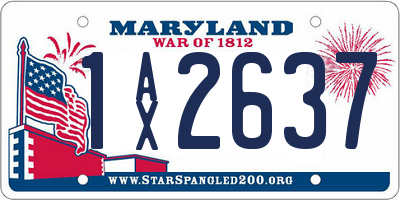 MD license plate 1AX2637