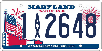 MD license plate 1AX2648