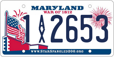 MD license plate 1AX2653