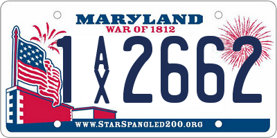 MD license plate 1AX2662