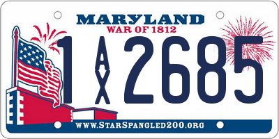 MD license plate 1AX2685