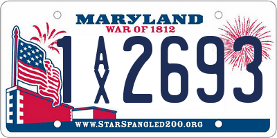 MD license plate 1AX2693