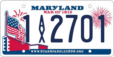 MD license plate 1AX2701
