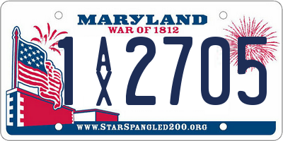 MD license plate 1AX2705