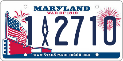 MD license plate 1AX2710
