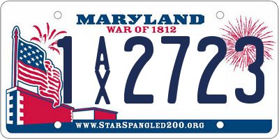 MD license plate 1AX2723