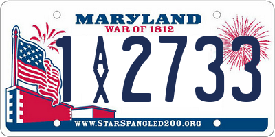 MD license plate 1AX2733