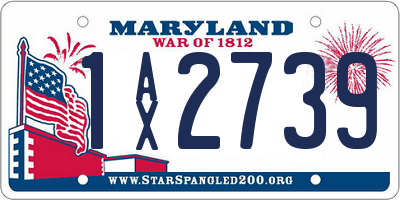 MD license plate 1AX2739