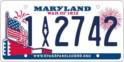 MD license plate 1AX2742