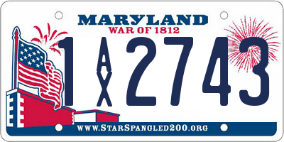MD license plate 1AX2743