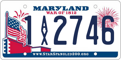 MD license plate 1AX2746