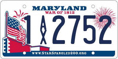 MD license plate 1AX2752