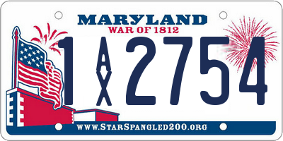 MD license plate 1AX2754