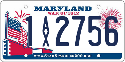 MD license plate 1AX2756