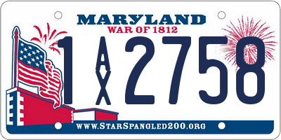 MD license plate 1AX2758