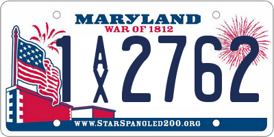 MD license plate 1AX2762