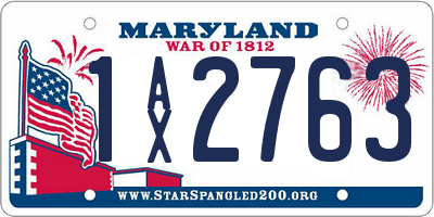 MD license plate 1AX2763