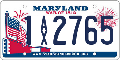 MD license plate 1AX2765