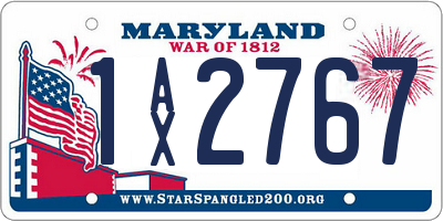 MD license plate 1AX2767