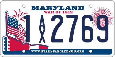 MD license plate 1AX2769
