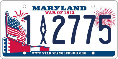 MD license plate 1AX2775