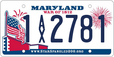 MD license plate 1AX2781